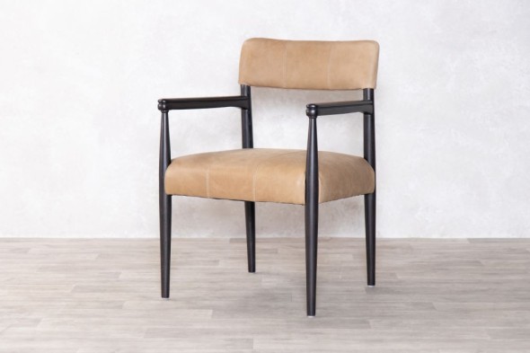 Baltimore Leather Dining Chair - Tan